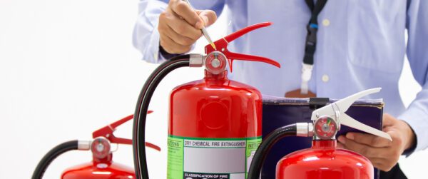 Fire,Engineering,Checking,Pressure,Gauge,Level,Of,Fire,Extinguishers,Tank
