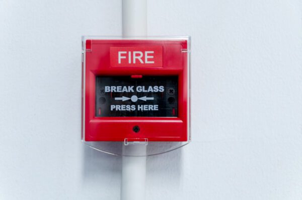 Closed-up,Of,Fire,Alarm,Press,Machine.