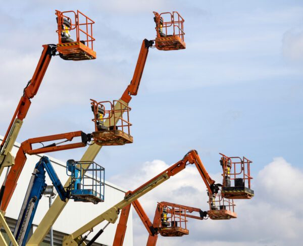 Mobile,Telescopic,Work,Platforms,Extended,Upwards