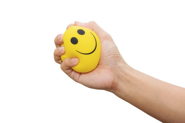 Hand,Squeeze,Yellow,Stress,Ball,,Isolated,On,White,Background,,Anger